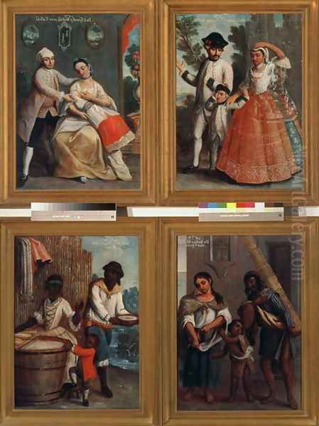 Four Different Racial Groups 2 Oil Painting by Andres de Islas