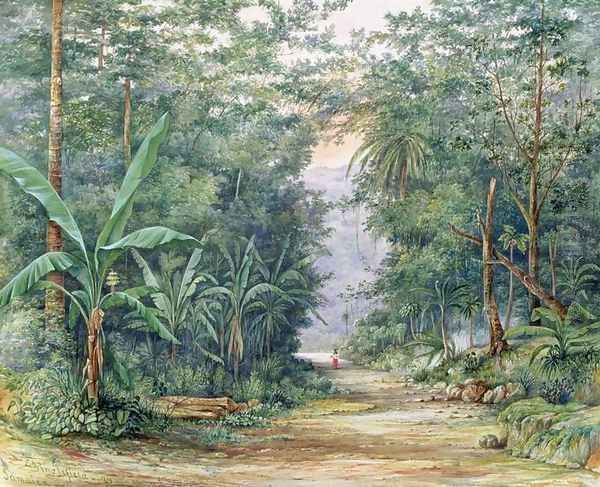 The Blue Mountains Jamaica Oil Painting by Admiral Sir Edward Augustus Inglefield