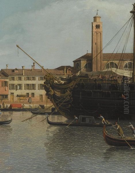 Venice, A View Of The Churches Of The Redentore Oil Painting by (Giovanni Antonio Canal) Canaletto