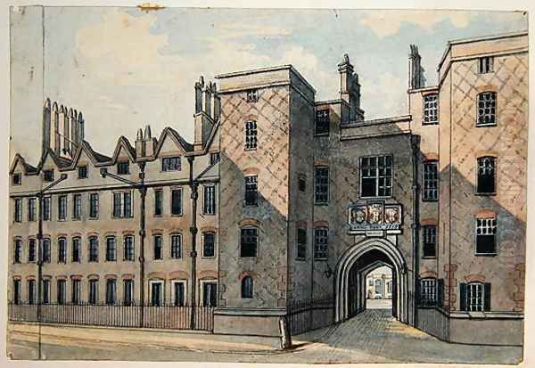 Lincolns Inn Gate Oil Painting by Samuel Ireland