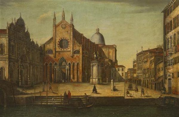 Ss. Giovanni E Paolo And The Monument To Bartolommeocolleoni Oil Painting by (Giovanni Antonio Canal) Canaletto