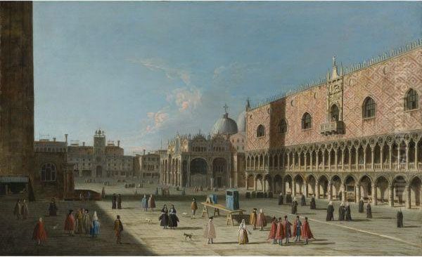 Venice, The Piazza San Marco From The Piazzetta Oil Painting by (Giovanni Antonio Canal) Canaletto