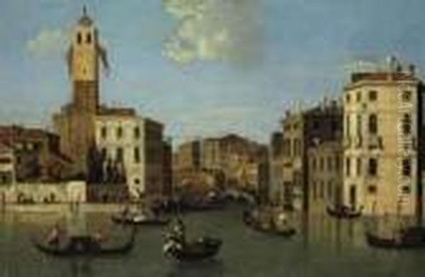 View Of San Geremia And The Entrance To The Cannaregio,venice Oil Painting by (Giovanni Antonio Canal) Canaletto