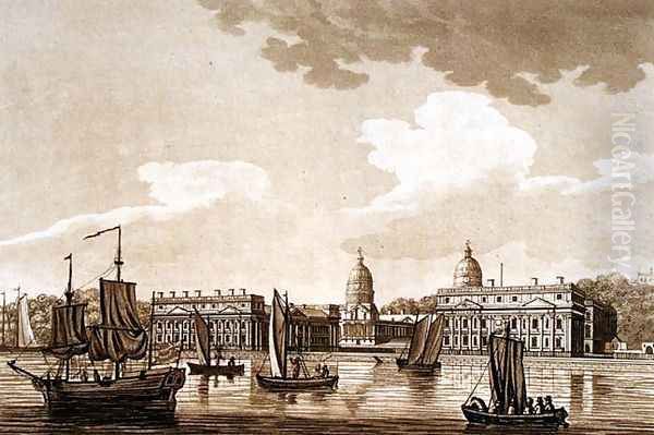 Greenwich Hospital Oil Painting by Samuel Ireland