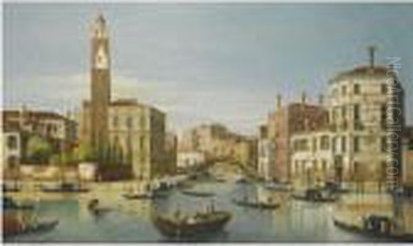 View Of Venice: The Grand Canal, With San Geremia And The Entrance To Canneregio Oil Painting by (Giovanni Antonio Canal) Canaletto