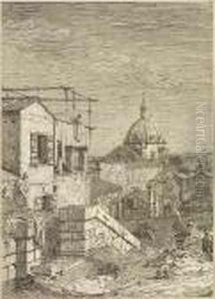 Das Haus Mit Der Inschrift Oil Painting by (Giovanni Antonio Canal) Canaletto