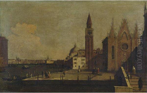 The Grand Canal Looking East From Santa Maria Della Carita Towardsthe Bacino Oil Painting by (Giovanni Antonio Canal) Canaletto