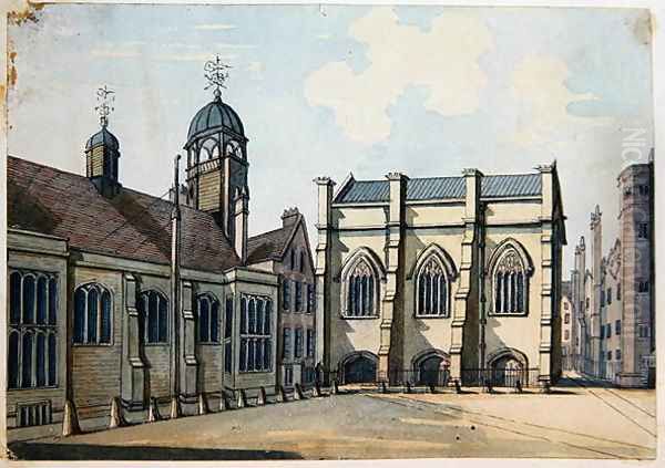 Lincolns Inn Hall and Chapel Oil Painting by Samuel Ireland