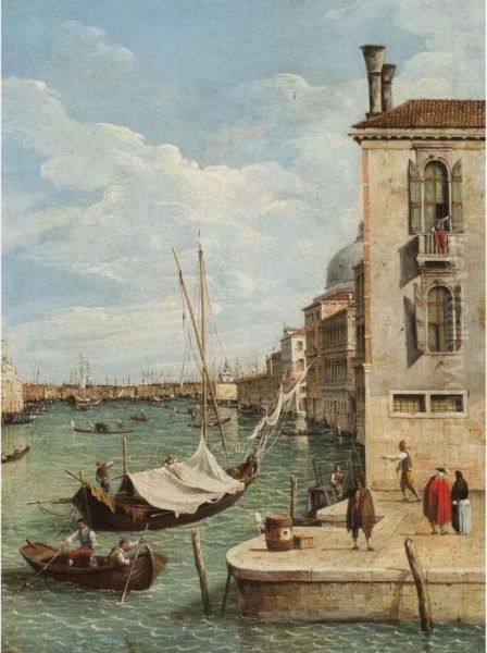 Veduta Da San Vio Con Lo Sfondo Della Riva Degli Schiavoni Oil Painting by (Giovanni Antonio Canal) Canaletto