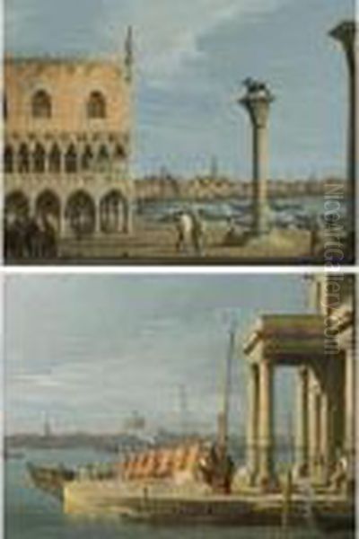 The Piazzetta, Venice Oil Painting by (Giovanni Antonio Canal) Canaletto