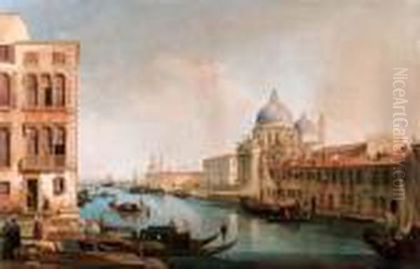 Veduta Della Basilica Della Salute Sul Canal Grande Oil Painting by (Giovanni Antonio Canal) Canaletto