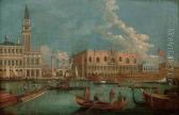 The Molo, The Doge's Palace Oil Painting by (Giovanni Antonio Canal) Canaletto