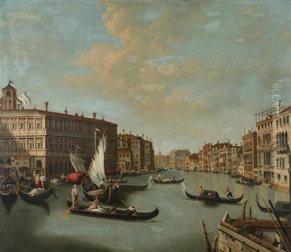 View Of The Grand Canal, Venice Oil Painting by (Giovanni Antonio Canal) Canaletto