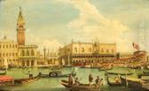 The Entrance To The Grand Canal Oil Painting by (Giovanni Antonio Canal) Canaletto