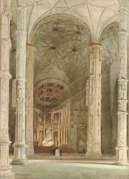 Interior of Belem Cathedral, Lisbon Oil Painting by Stanley Inchbold