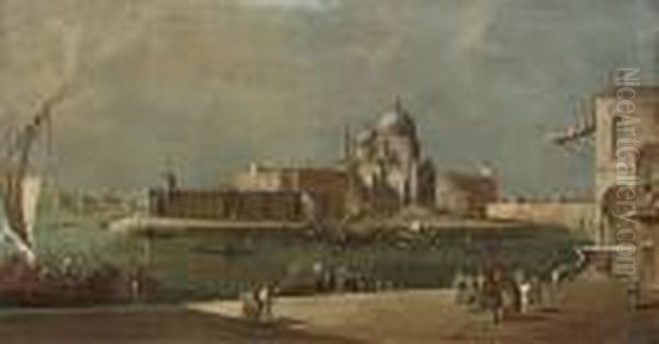 A View Of The Entrance To The Grand Canal Oil Painting by (Giovanni Antonio Canal) Canaletto