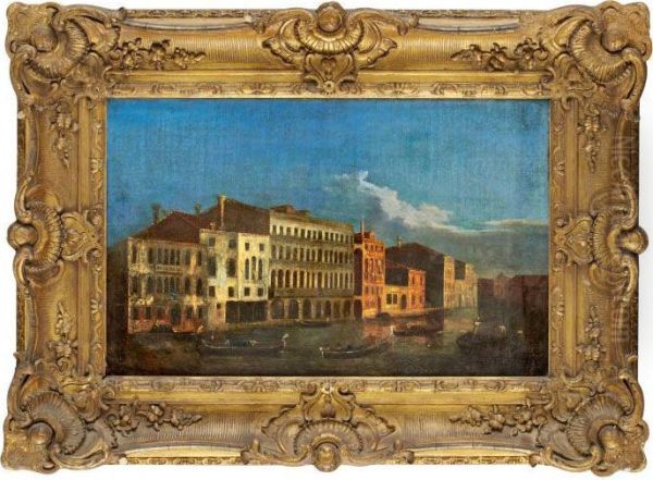 Hans Krets Vy Mot Palazzo Da Lezze, Venedig Oil Painting by (Giovanni Antonio Canal) Canaletto