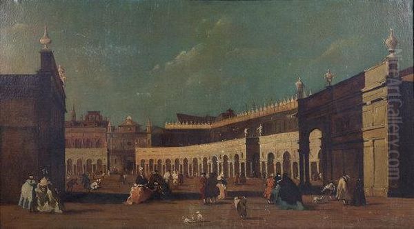 St. Marks Square, Venice Oil Painting by (Giovanni Antonio Canal) Canaletto