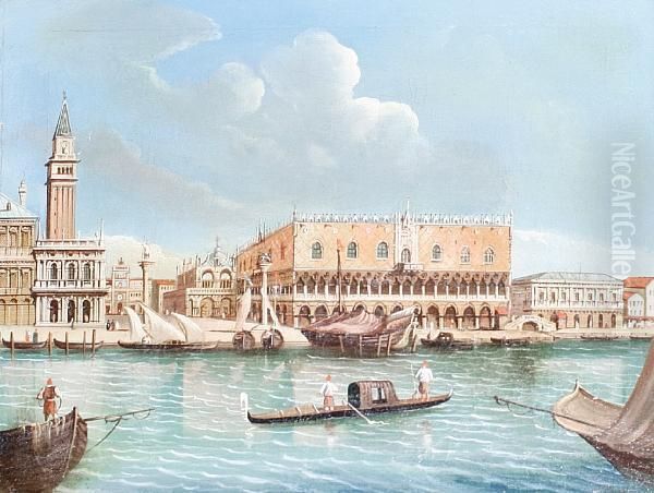 The Doge's Palace; Square In Venice, A Pair Oil Painting by (Giovanni Antonio Canal) Canaletto