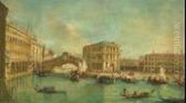 Veduta Del Canal Grande Oil Painting by (Giovanni Antonio Canal) Canaletto