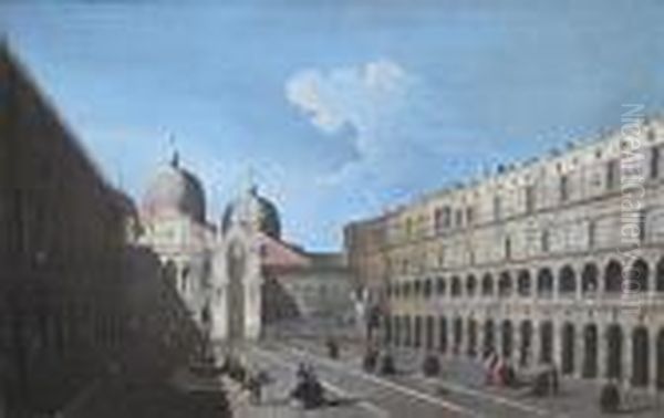 Vue De La Petite Cour Du Palais Des Doges Oil Painting by (Giovanni Antonio Canal) Canaletto