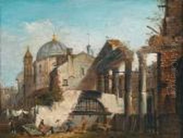 Veduta Di Una Citta Oil Painting by (Giovanni Antonio Canal) Canaletto