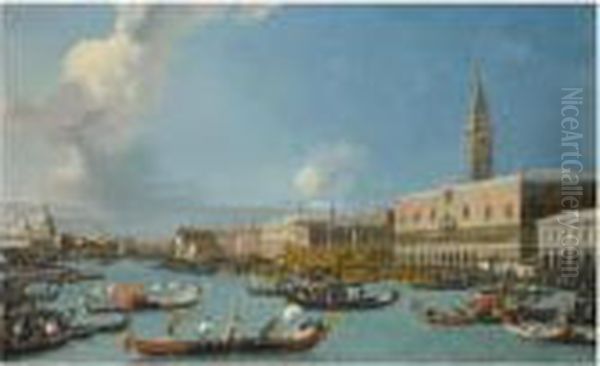 Venice, The Return Of The Bucintoro On Ascension Day Oil Painting by (Giovanni Antonio Canal) Canaletto