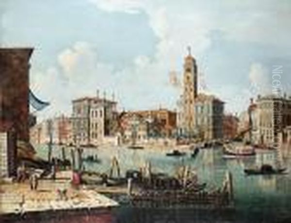 The Entrance To The Cannaregio, Venice, Withsan Geremia And Its Campanile Oil Painting by (Giovanni Antonio Canal) Canaletto