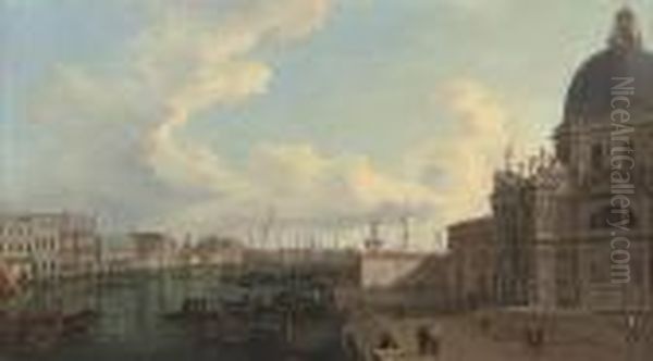 The Entrance To The Grand Canal, Venice, With Santa Maria Dellasalute Oil Painting by (Giovanni Antonio Canal) Canaletto