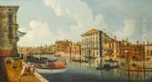 The Grand Canal, Venice, Looking Towardspalazzo Grassi Oil Painting by (Giovanni Antonio Canal) Canaletto