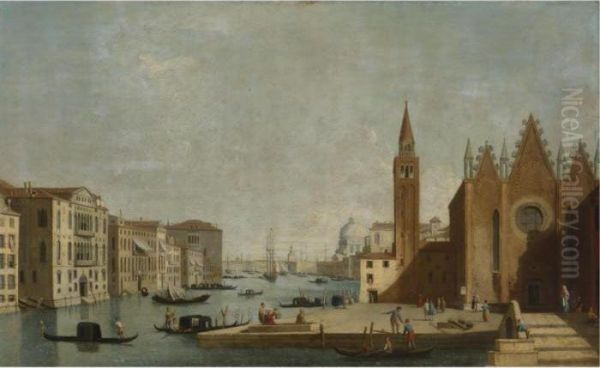 View Of The Grand Canal From Santa Maria Carita To The Bacino Di San Marco Oil Painting by (Giovanni Antonio Canal) Canaletto