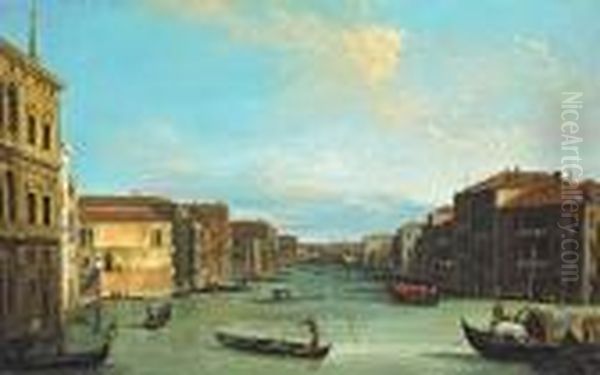 A View Of The Grand Canal Looking North-eastfrom The Palazzo Balbi To The Rialto Bridge Oil Painting by (Giovanni Antonio Canal) Canaletto