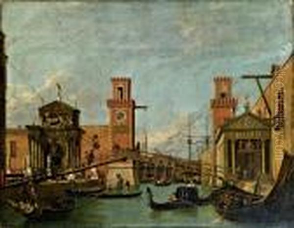 Vedute Des Arsenaleingangs Oil Painting by (Giovanni Antonio Canal) Canaletto