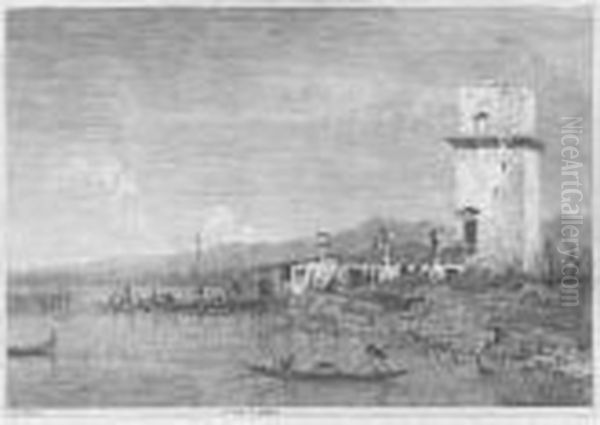 La Torre Di Malghera (bromberg 2) Oil Painting by (Giovanni Antonio Canal) Canaletto