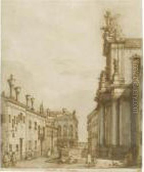 The Campo Dei Gesuiti, Venice Oil Painting by (Giovanni Antonio Canal) Canaletto