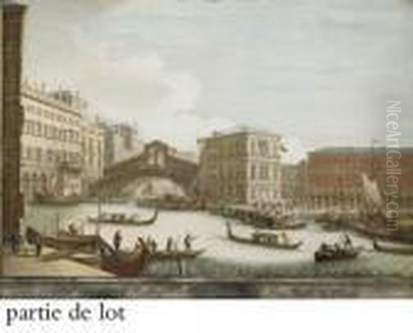 Vues De La Place Saint Marc, Du Palais Des Doges Oil Painting by (Giovanni Antonio Canal) Canaletto