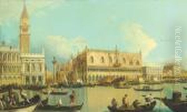 View Of Palazzo Ducale From The Grand Canal Oil Painting by (Giovanni Antonio Canal) Canaletto