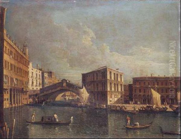 Venezia, Canal Grande Con Il Ponte Di Rialto Visto Da Nord Oil Painting by (Giovanni Antonio Canal) Canaletto