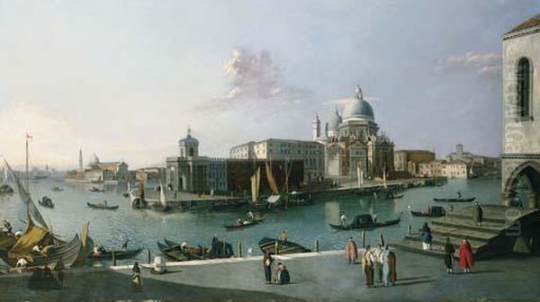 Looking South From The Molo With A View Of Santa Maria Della Salute Oil Painting by (Giovanni Antonio Canal) Canaletto