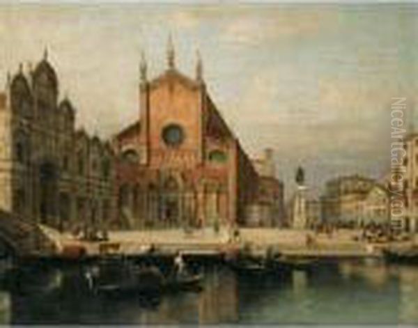 Venice, A View Of The Church Of Ss. Giovanni E Paolo And The Ospedale Di San Marco Oil Painting by (Giovanni Antonio Canal) Canaletto