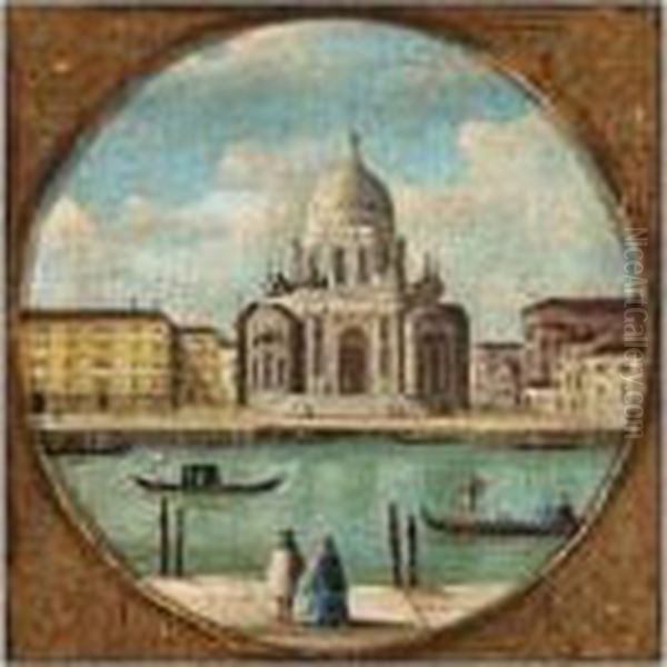 A Capriccio Of A Venetian Canal Oil Painting by (Giovanni Antonio Canal) Canaletto