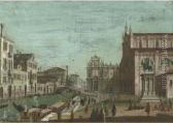 Ss Giovanni E Paolo And Scuola Di San Marco, Venice Oil Painting by (Giovanni Antonio Canal) Canaletto