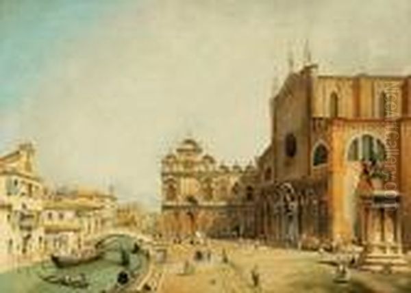 Santi Giovanni And Paolo And The Scuola Di San Marco Oil Painting by (Giovanni Antonio Canal) Canaletto