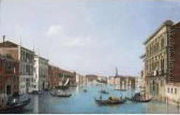 Venice, A View Of The Grand 
Canal Looking North-west From The Palazzo Vendramin-calergi To The 
Church Of San Geremia And The Palazzo Flangini Oil Painting by (Giovanni Antonio Canal) Canaletto