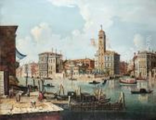 The Entrance To The Cannaregio With San Geremia And Its Campanile Oil Painting by (Giovanni Antonio Canal) Canaletto