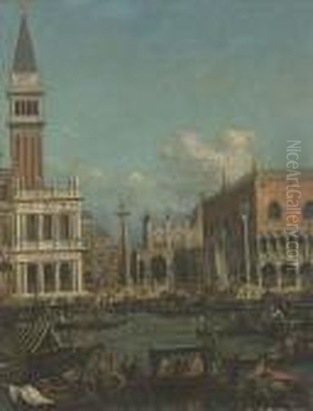 The Molo, Venice Oil Painting by (Giovanni Antonio Canal) Canaletto