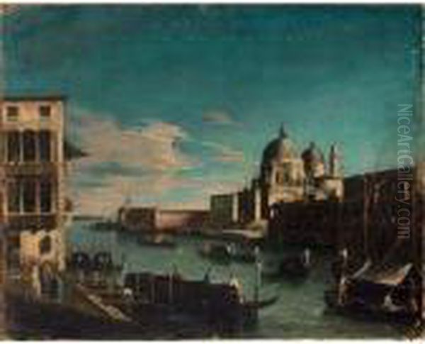 Venice: A View Of The Canal Grande Oil Painting by (Giovanni Antonio Canal) Canaletto