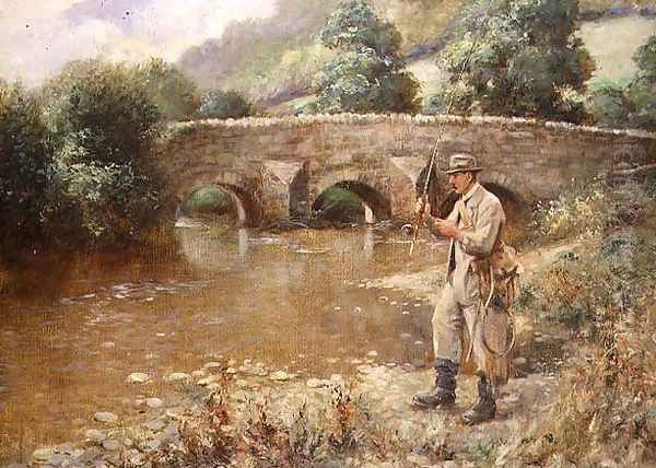 Fishing Oil Painting by F. Insall