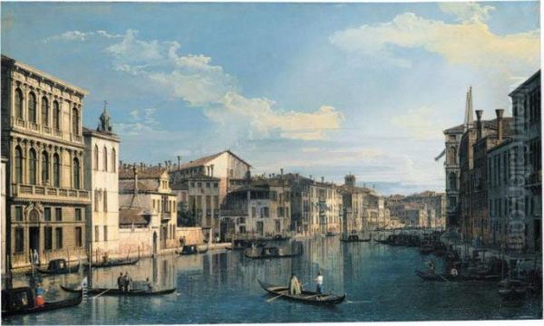 Venice, The Grand Canal From Palazzo Flangini To The Church Of San Marcuola Oil Painting by (Giovanni Antonio Canal) Canaletto