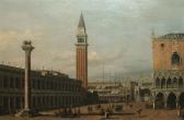 The Piazzetta Looking North Oil Painting by (Giovanni Antonio Canal) Canaletto